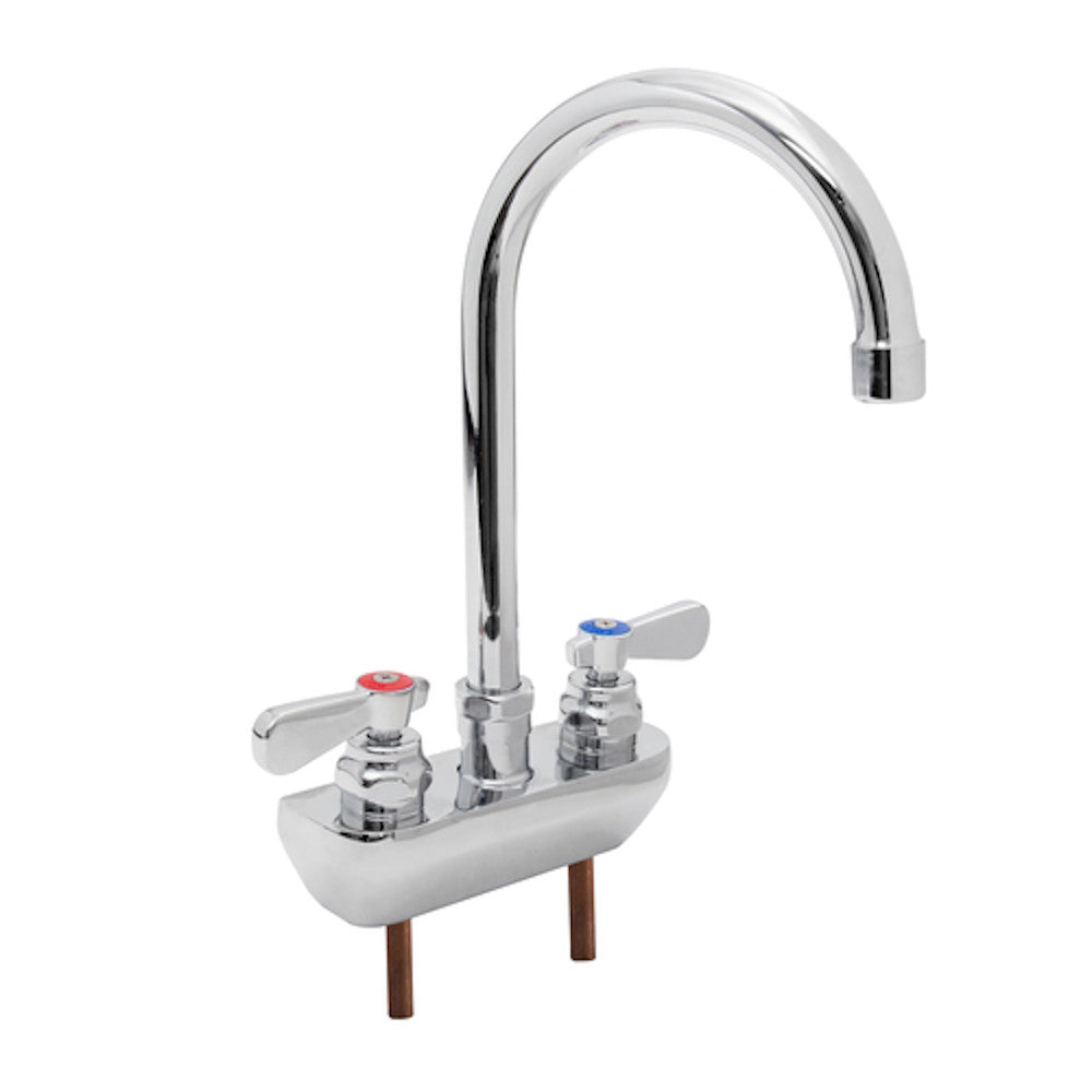 John Boos PBF-4SM2-5GLF Heavy-Duty Shallow Splash Mount Faucet with 6" Gooseneck Spout