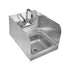 John Boos PBHS-W-0909-SSLR Wall Mount 12" W Pro-Bowl Hand Sink with Left and Right Side Splashes