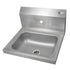 John Boos PBHS-W-1410-1 Wall-Mount Pro-Bowl Hand Sink with One Centered Splash Mount Faucet Hole (Faucet NOT Included)