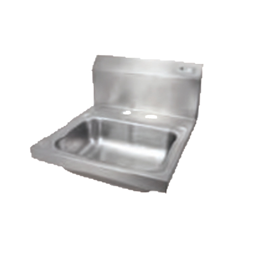 John Boos PBHS-W-1410-2DM Wall-Mount Pro-Bowl Hand Sink with Deck Mount Faucet Holes