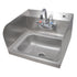 John Boos PBHS-W-1410-P-SSLR Wall Mount Pro-Bowl Hand Sink with Left and Right Side Splashes