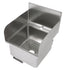 John Boos PBHS-W-1616-SSLR Wall Mount Pro-Bowl Hand Sink with Left and Right Side Splashes