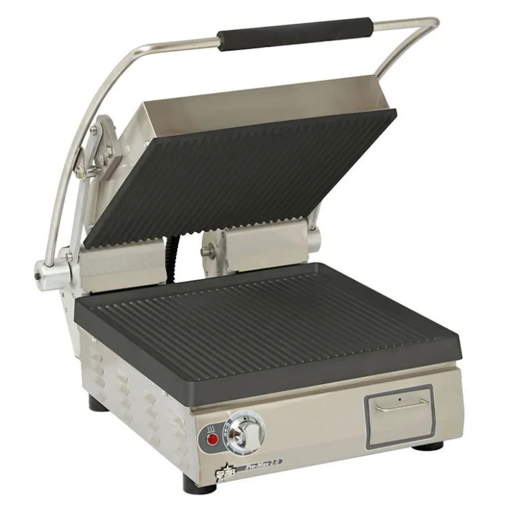 Star PGT14I Pro-Max® 2.0 Single 14" Panini Grill with Grooved Cast Iron Plates