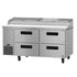 Hoshizaki PR67A-D4 Reach-In Steelheart Pizza Prep Table