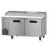 Hoshizaki PR67A Reach-In Two-Section Steelheart Pizza Prep Table