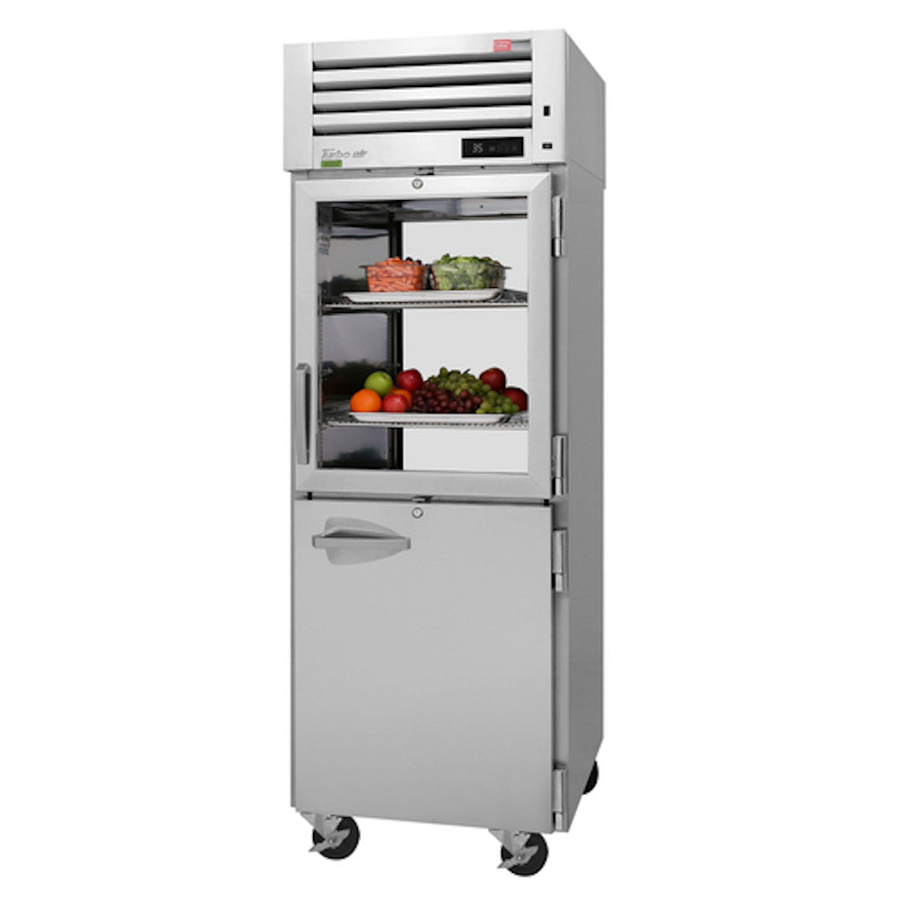 Turbo Air PRO-26R-GSH-PT-N 29" Premiere Pro Series Pass-Through Refrigerator with Solid and Glass Half Doors