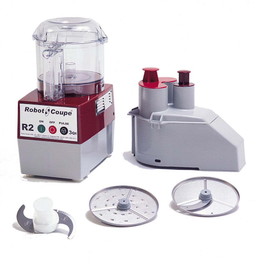 Robot Coupe R2NCLR Combination Continuous Feed Food Processor with 3 Qt. Clear Bowl