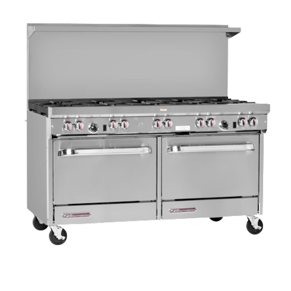 Southbend S60DD-2G S-Series 60" Gas Restaurant Range with 6 Burners, 24" Griddle, and 2 Standard Ovens