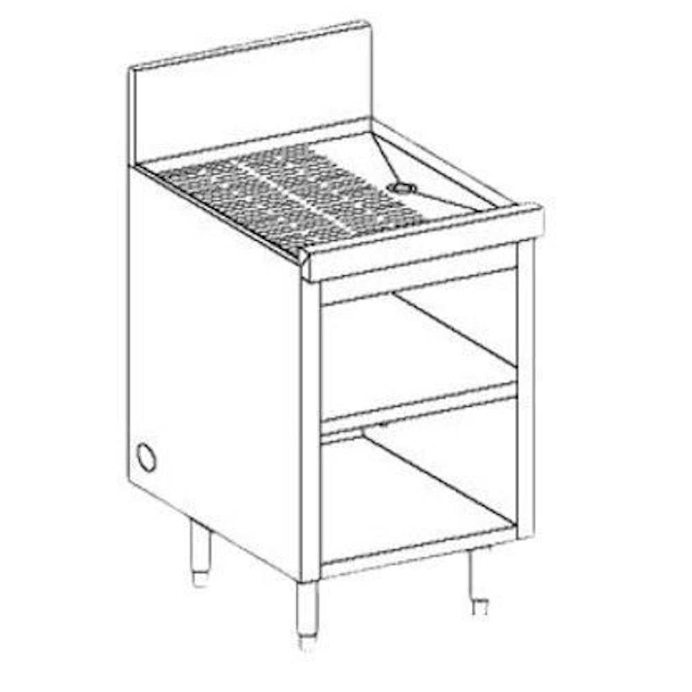 Perlick SC48-18 Open Front 48" x 18.56" Drainboard Top Storage Cabinet