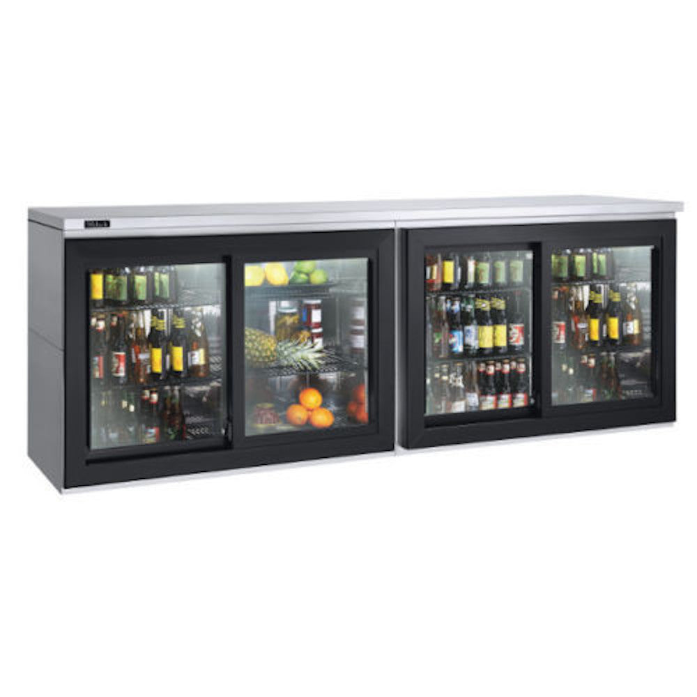 Perlick SDBR96 Four Section 96" Sliding Door Remote Refrigerated Back Bar Storage Cooler