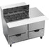 Beverage Air SPED48HC-12M-4 48" Refrigerated Mega Top Sandwich / Salad Prep Table