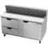 Beverage Air SPED60HC-16-2 Elite Series 60" Two-Section Sandwich / Salad Top Refrigerated Counter