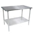 John Boos ST6-24120SSK 120"W, 24"D Stainless Steel Work Table Adjust. Undershelf