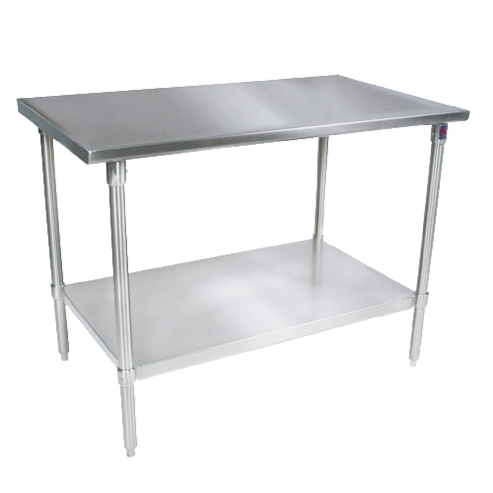 John Boos ST6-3684GSK 84"W x 36"D Work Table Galvanized Adjustable Undershelf