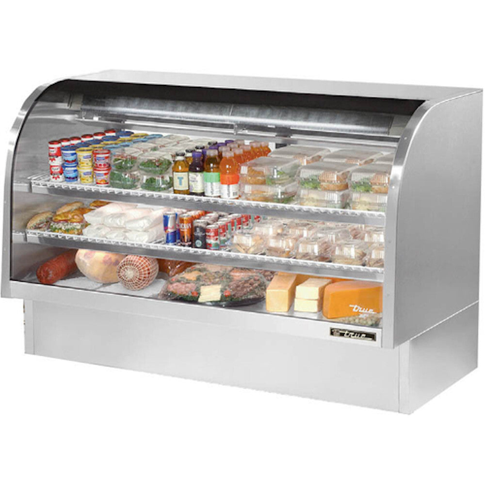 True TCGG-72-S-LD Curved Glass Deli Case 72-1/4"W Stainless Steel Exterior