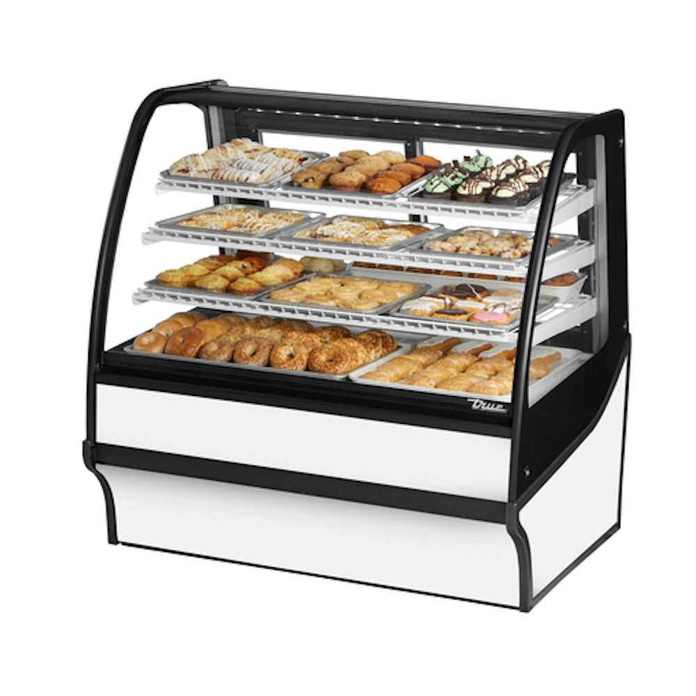 True TDM-DC-48-GE/GE-S-W Non-Refrigerated Stainless Steel Display Merchandiser w/ White Shelves