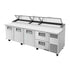 True TPP-AT-119D-2-HC 119"W Solid Door & Drawer Pizza Prep Table