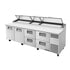 True TPP-AT-119D-4-HC 119"W Solid Door & Drawer Pizza Prep Table