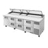 True TPP-AT-119D-6-HC 119"W Solid Door & Drawer Pizza Prep Table