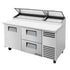True TPP-AT-67D-2-HC 67"W Solid Door & Drawer Pizza Prep Table