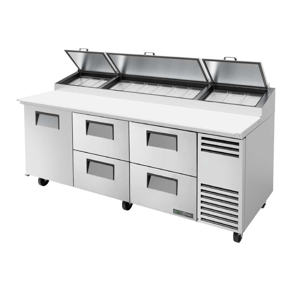 True TPP-AT-93D-4-HC 93"W Solid Door & Drawer Pizza Prep Table