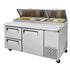 Turbo Air TPR-67SD-D2-N 67" Super Deluxe Pizza Prep Table, One Door, Two Drawers