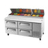 Turbo Air TPR-67SD-D4-N 67" Super Deluxe Four Drawer Pizza Prep Table
