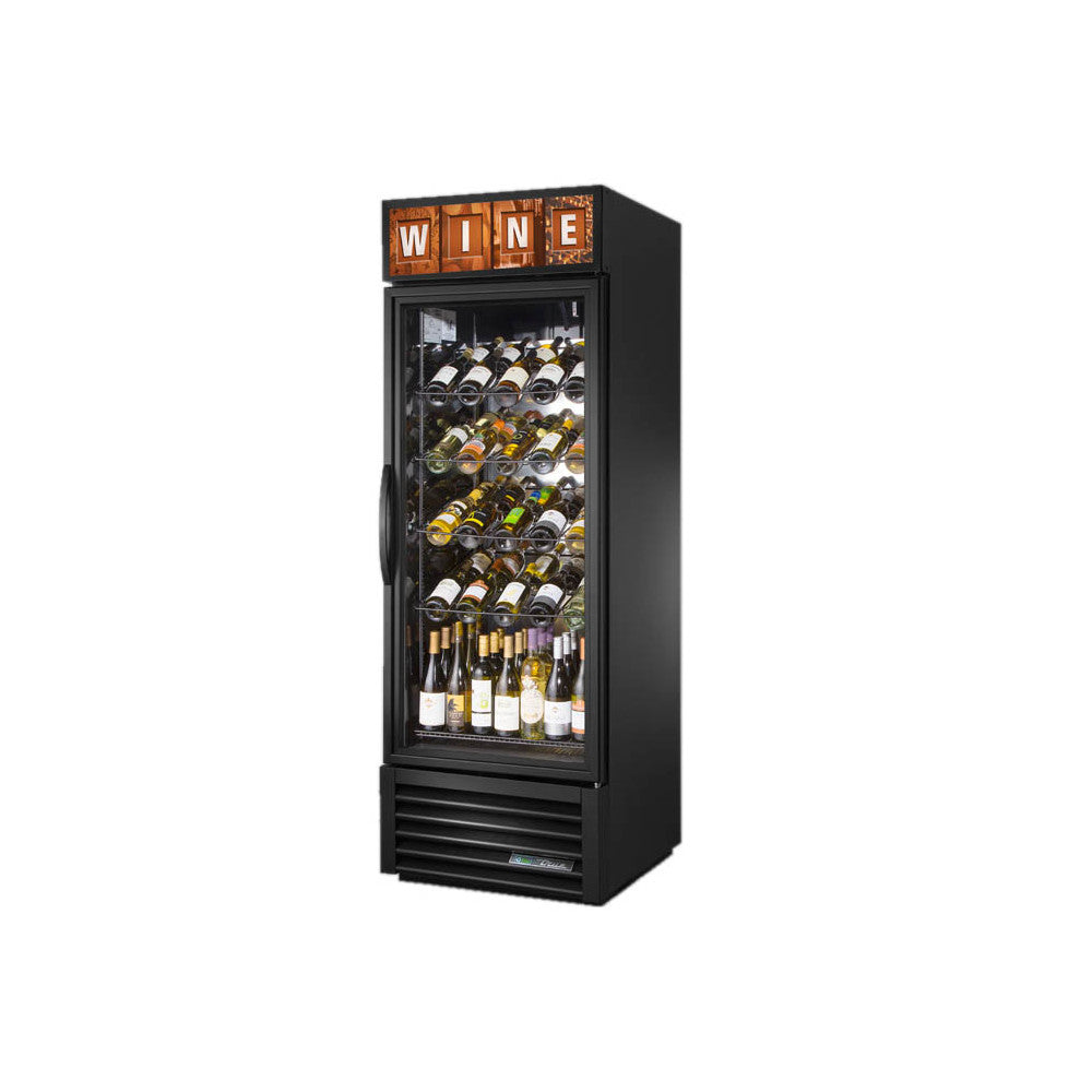 True GDM-23W-HC~TSL01 Black One Glass Door Refrigerated Wine Merchandiser