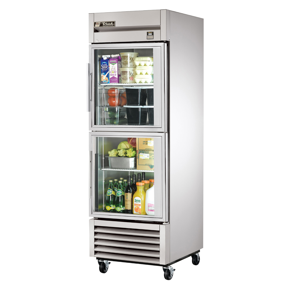 True TS-23G-2-HC~FGD01 27" One Section Glass Half Door Stainless Steel Reach In Refrigerator