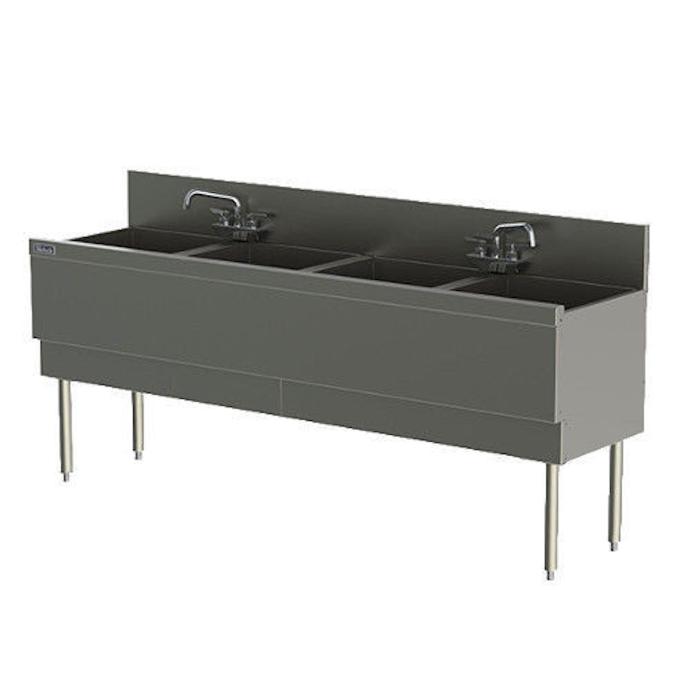 Perlick TS74C 84" 4 Compartment Underbar Sink