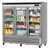 Turbo Air TSR-72GSD-N Super Deluxe Three Section 81" Glass Door Refrigerator - 67 Cu. Ft.
