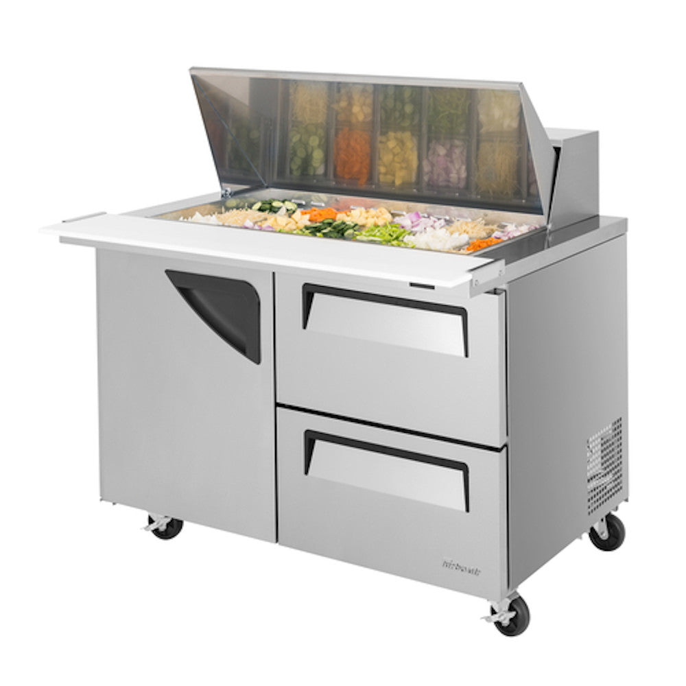 Turbo Air TST-48SD-D2-N 48" Super Deluxe Stainless Steel Refrigerated Salad / Sandwich Prep Table