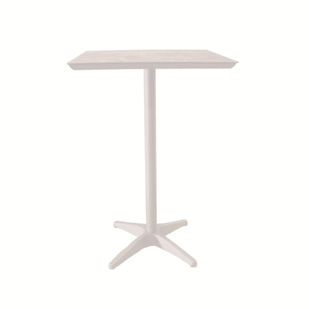 Grosfillex U3402096 White/Glacier White Sunset 28" Square Bar Height Table