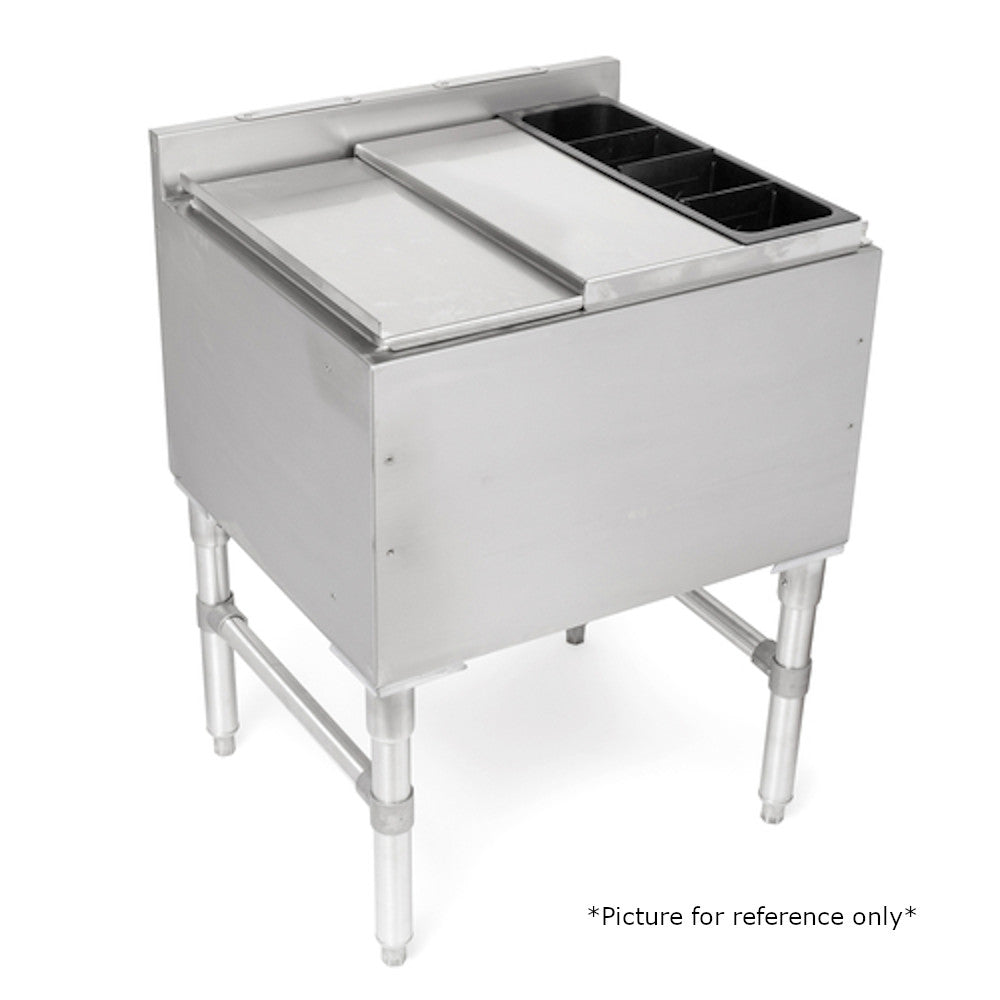 John Boos UBIB-1824-CP7 Slim Line Underbar Ice Bin / Cocktail Unit with 7-Circuit Cold Plate