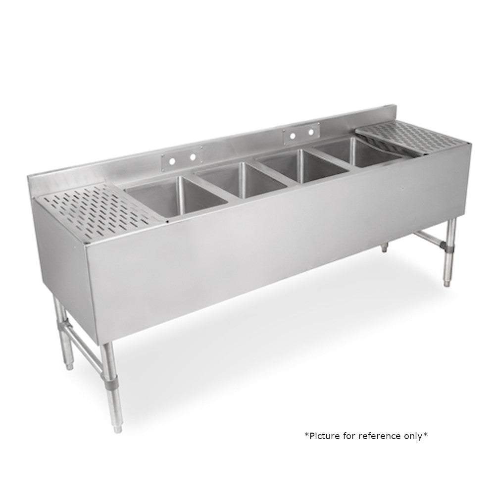 John Boos 4-Compartment Underbar Sink with 12" Drainboards