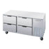 Beverage Air UCRD67AHC-4 67" Undercounter Refrigerated Work Top With Drawers