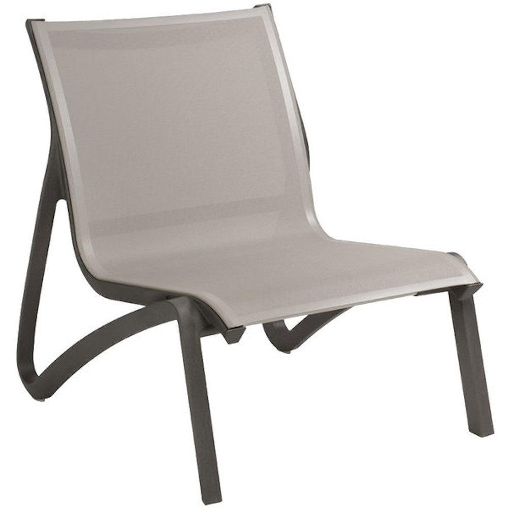 Grosfillex US001288 Gray Sunset Armless Lounge Chair (4 per case)