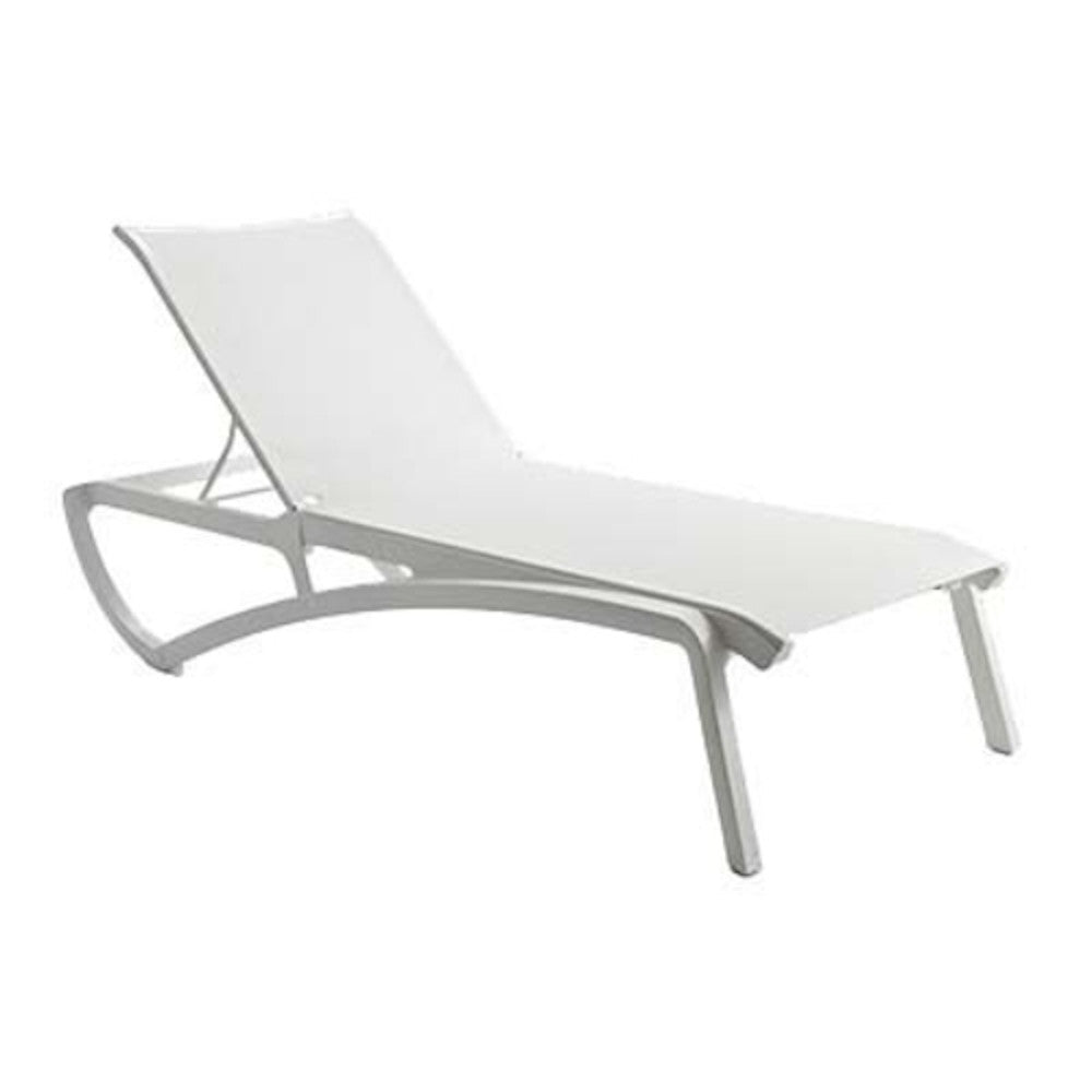 Grosfillex US033096 Sunset White Chaise Lounge (2 per case)