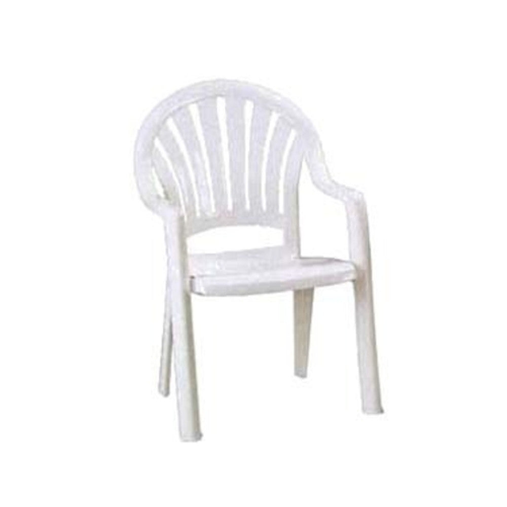 Grosfillex US092004 Pacific Fanback White Stacking Armchair (4 per case)