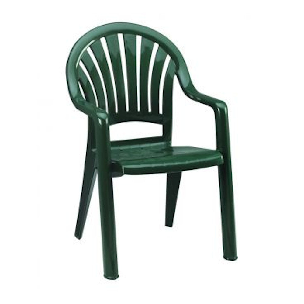 Grosfillex US092078 Pacific Fanback Amazon Green Stacking Armchair (4 per case)