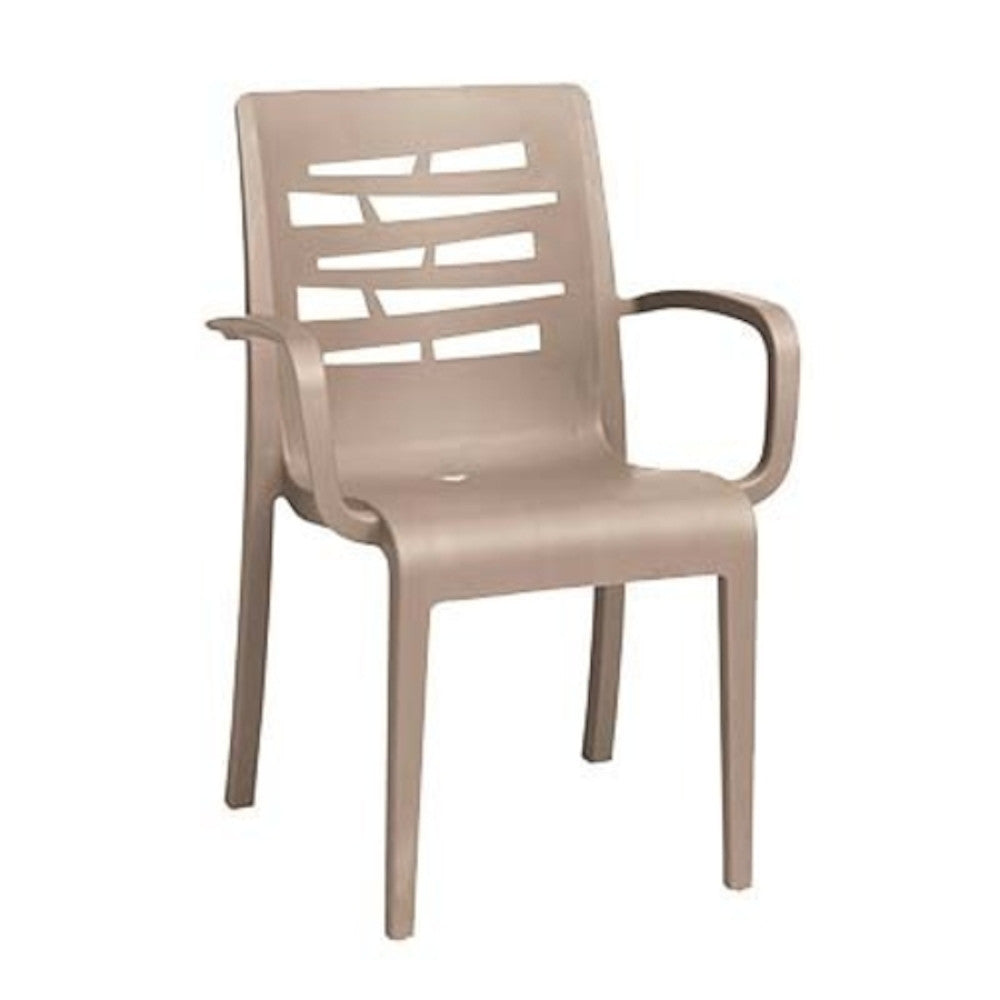 Grosfillex US118181 Taupe Essenza Stacking Armchair (16 per case)