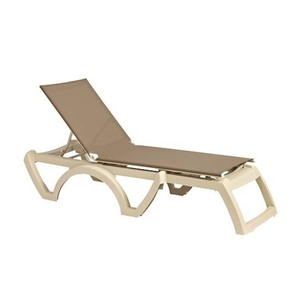 Grosfillex US167181 Taupe Jamaica Beach Stacking Chaise (16 per case)