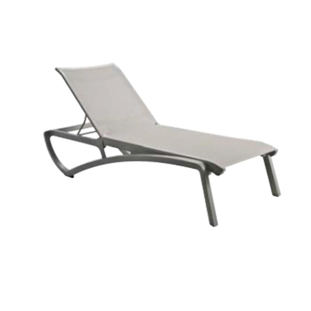 Grosfillex US246289 Solid Gray/Platinum Gray Sunset Chaise Lounge (2 per case)