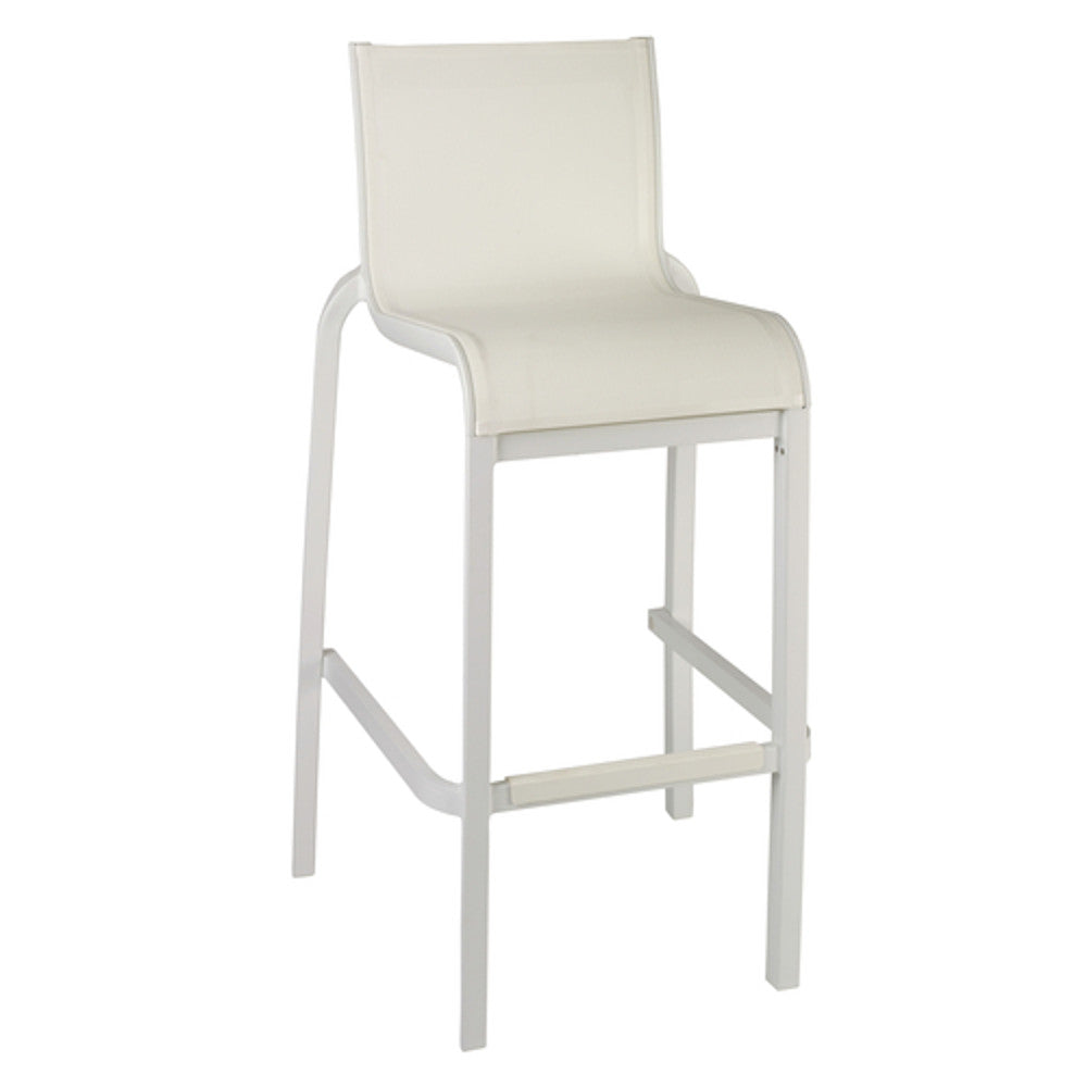 Grosfillex US300096 White/Glacier White Sunset Armless Barstool (8 per case)