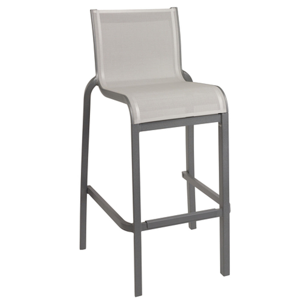 Grosfillex US300288 Solid Gray/Volcanic Black Sunset Armless Barstool (8 per case)