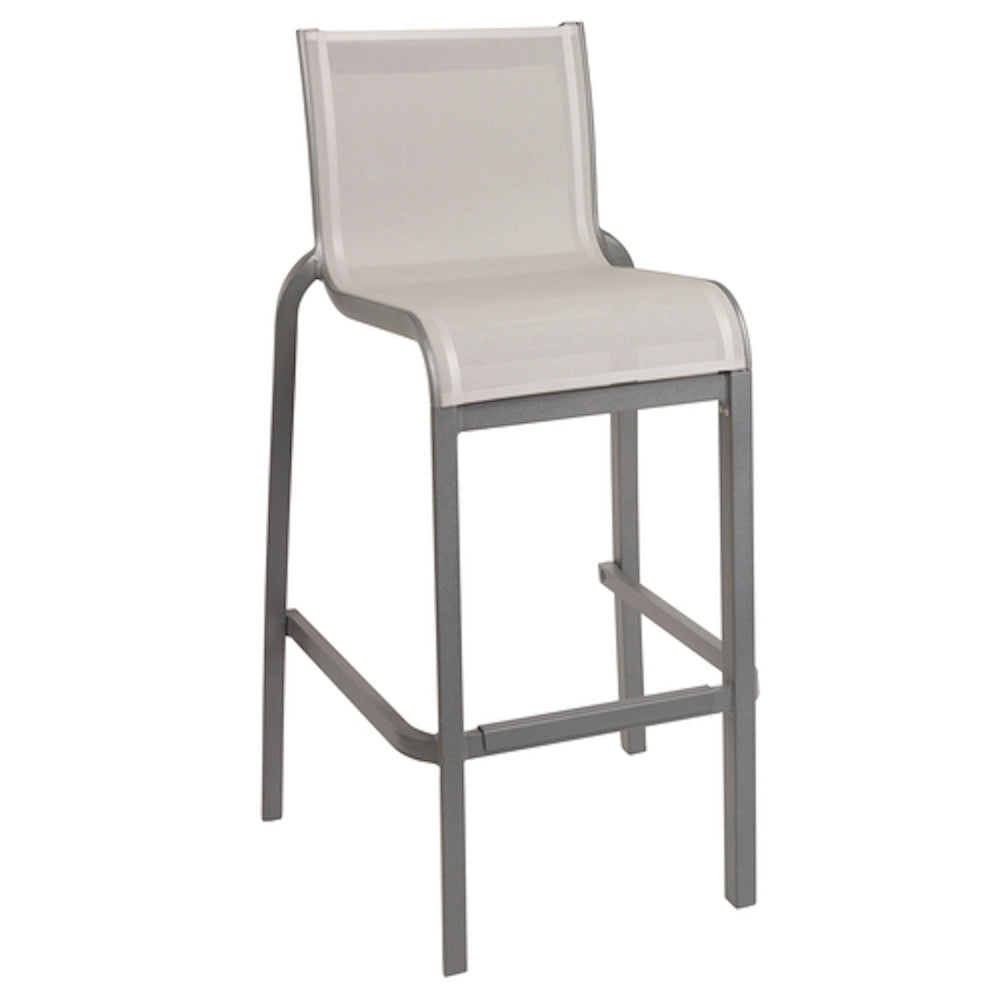 Grosfillex US300289 Solid Gray/Platinum Gray Sunset Armless Barstool (8 per case)