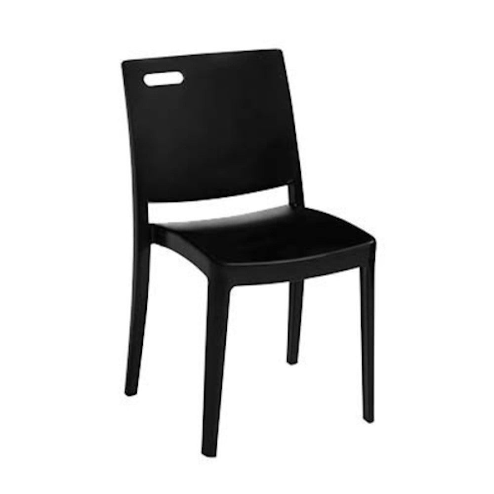 Grosfillex US356017 Black Metro Stacking Chair (case of 4)