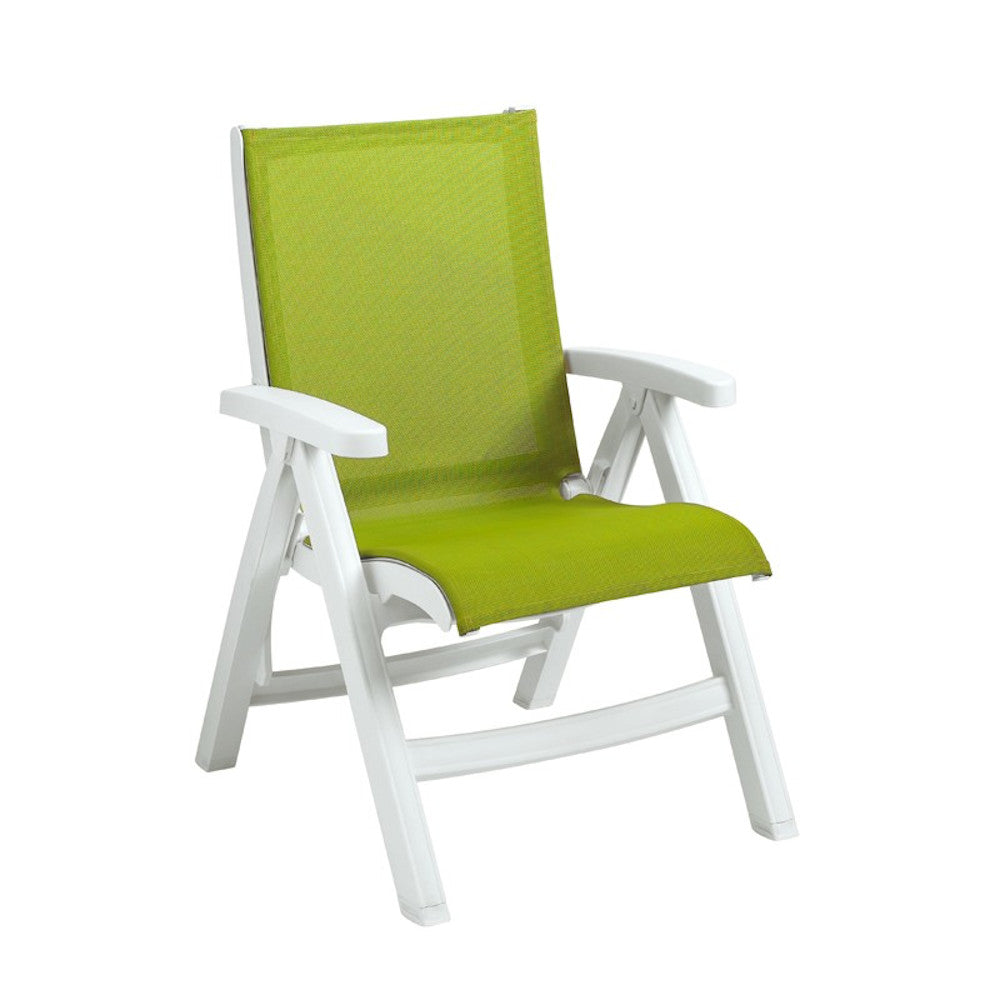 Grosfillex US393004 Fern Green Belize Folding Sling Chair w/ White Frame (case of 2)