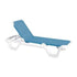 Grosfillex US404194 Sky Blue Marina Adjustable Sling Chaise w/ White Frame (case of 2)