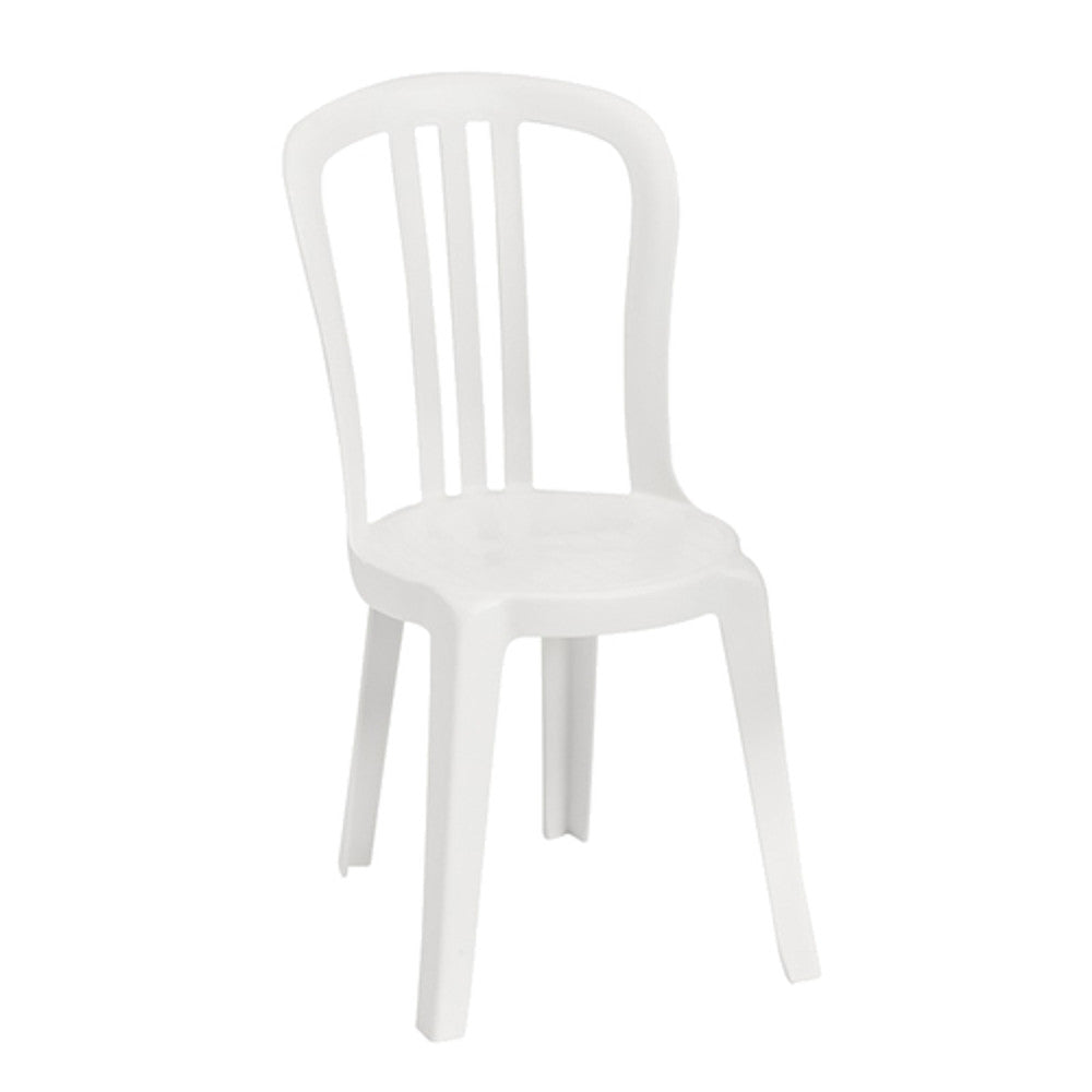 Grosfillex US495004 White Miami Bistro Stacking Chair (case of 4)